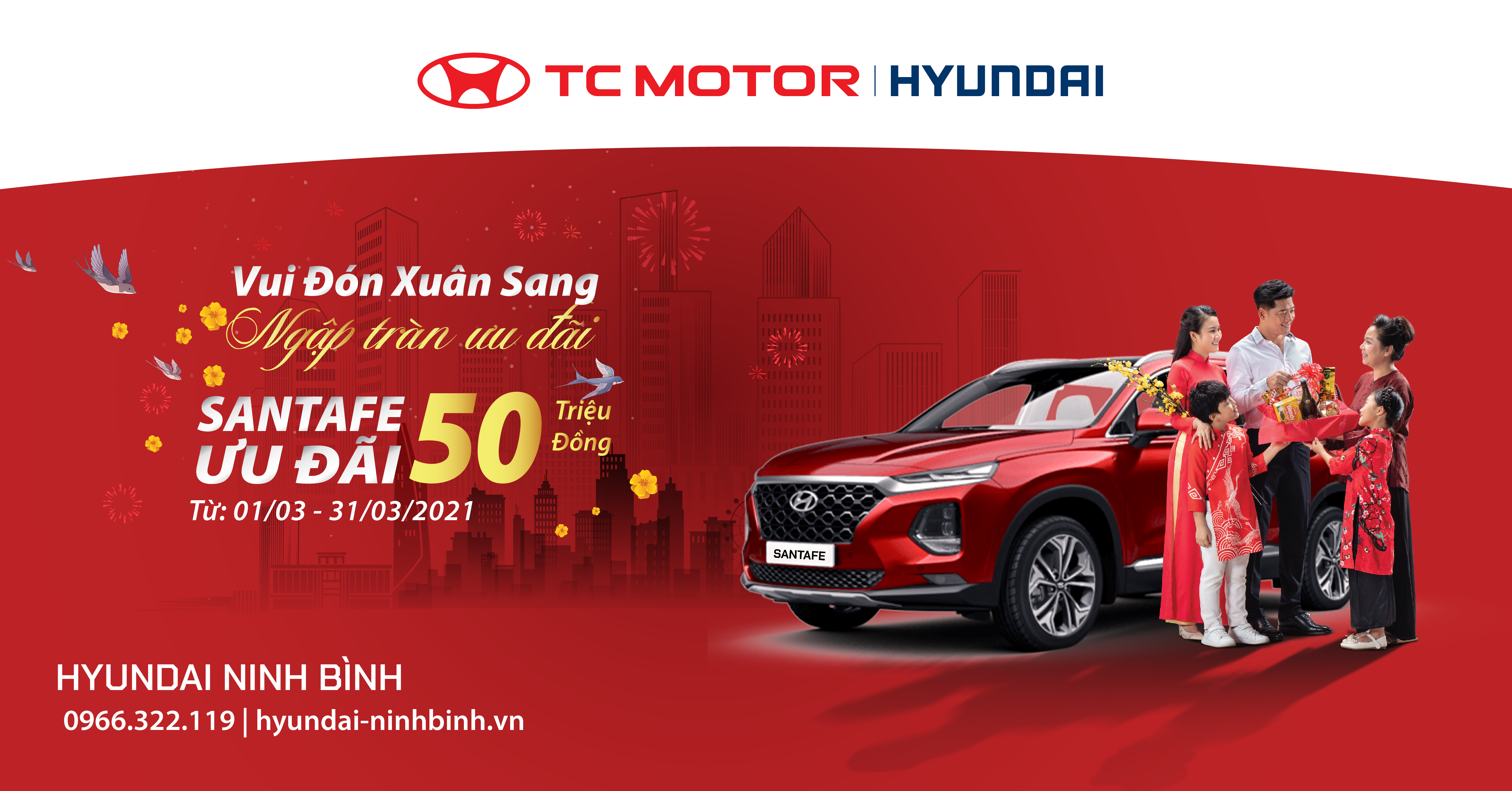 ƯU ĐÃI NGẬP TRÀN - GIẢM GIÁ LÊN ĐẾN 50 TRIỆU ĐỒNG CHO SANTAFE